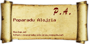 Poparadu Alojzia névjegykártya